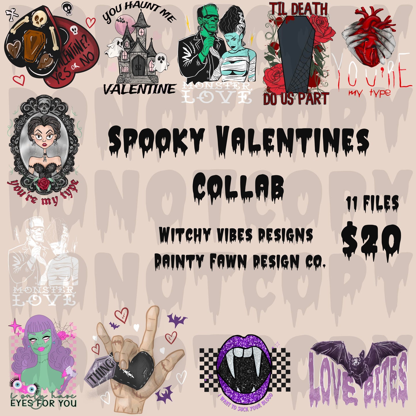 Monster Spooky Valentines Collab with Dainty Fawn