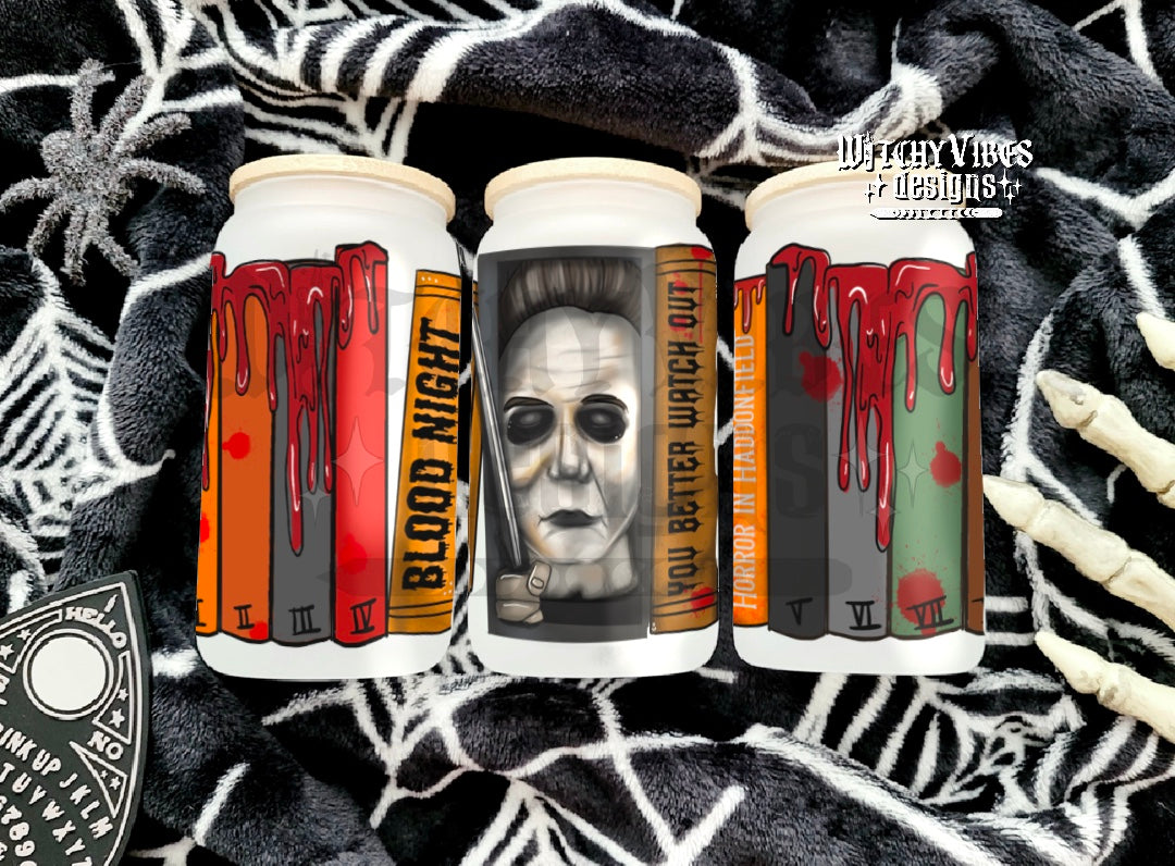 Haddonfield Books Glass Cup digital
