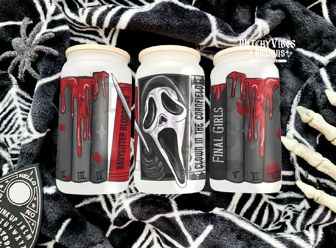 Scary Books Glass Cup digital