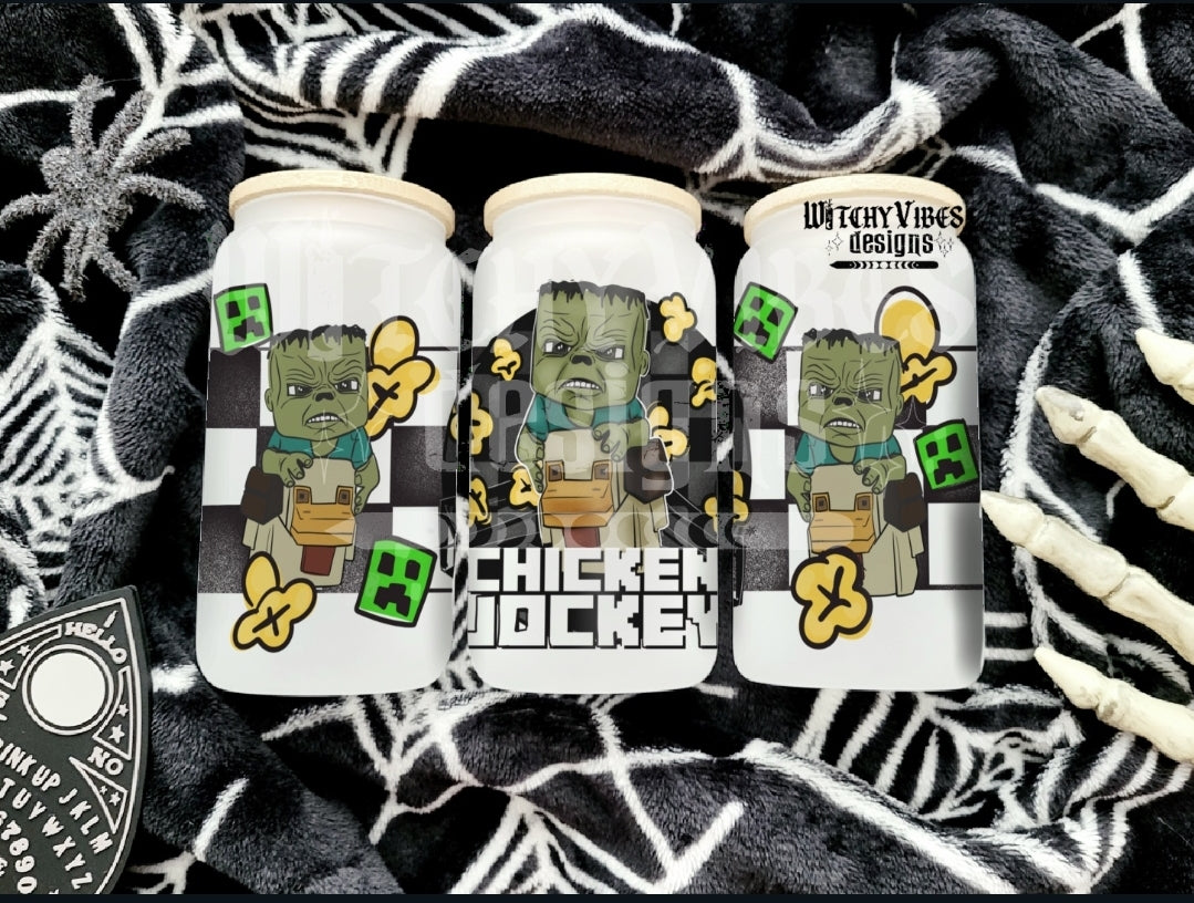 Chicken Monster Glass Cup digital