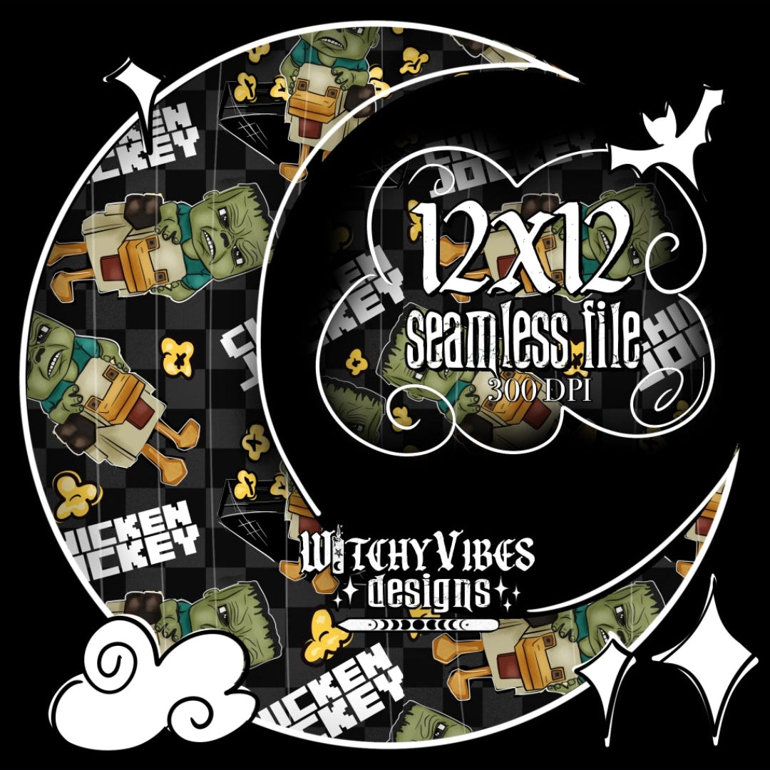 Chicken Monster seamless digital download