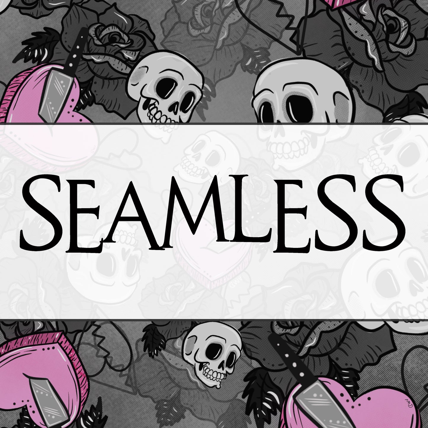 Horror Valentine Collab seamless 2 digital download