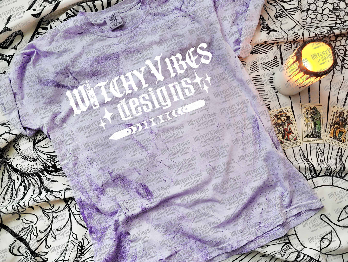 ColorBlast Purple Tee Sun Tarot Mockup