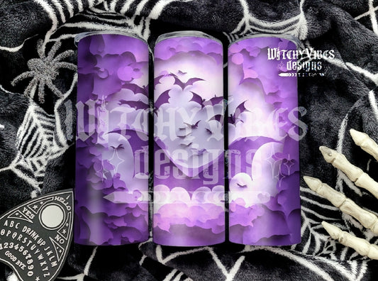 3d bats purple Tumbler 20oz Digital Download