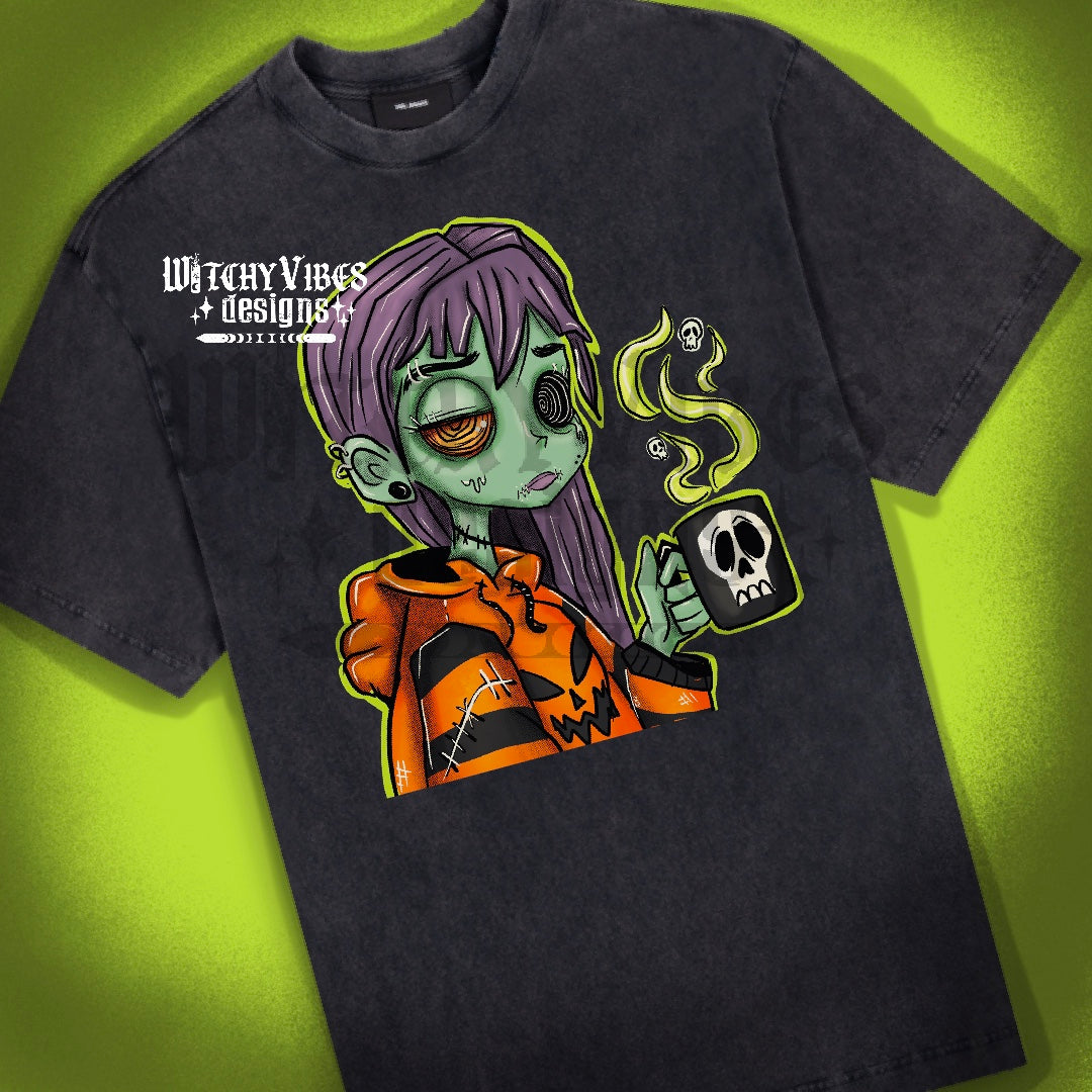 Zombie needs coffee PNG