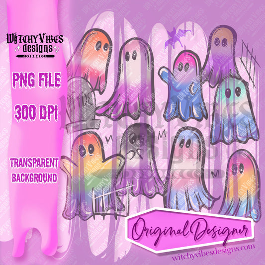 Rainbow Ghosts PNG