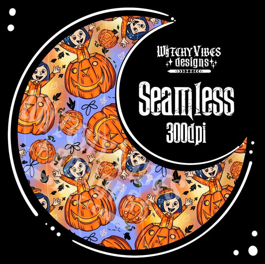 Cora Pumpkin seamless digital download