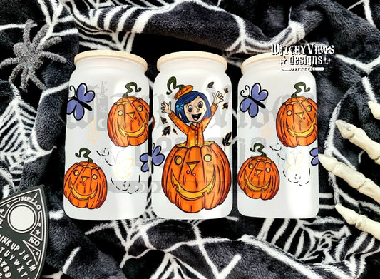 cora pumpkin Glass Cup digital