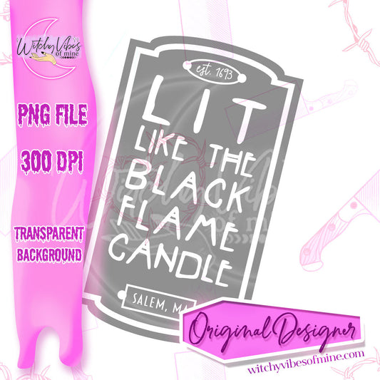 Lit like the black flame candle png